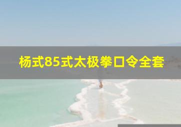 杨式85式太极拳口令全套