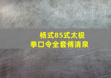 杨式85式太极拳口令全套傅清泉