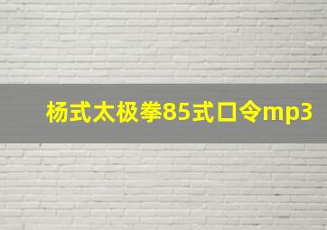 杨式太极拳85式口令mp3