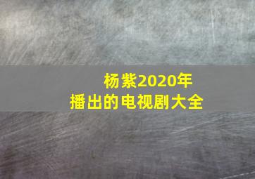 杨紫2020年播出的电视剧大全