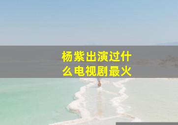 杨紫出演过什么电视剧最火