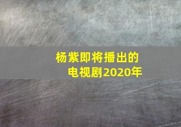 杨紫即将播出的电视剧2020年