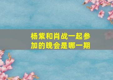 杨紫和肖战一起参加的晚会是哪一期