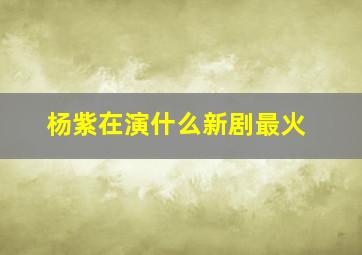 杨紫在演什么新剧最火