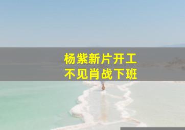 杨紫新片开工不见肖战下班