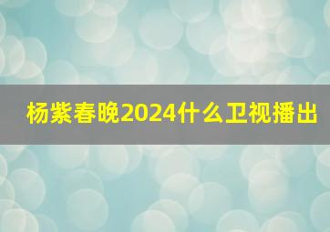 杨紫春晚2024什么卫视播出