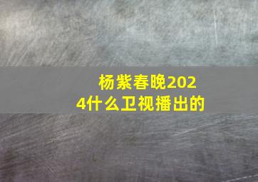 杨紫春晚2024什么卫视播出的