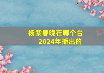 杨紫春晚在哪个台2024年播出的