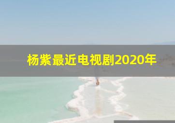 杨紫最近电视剧2020年