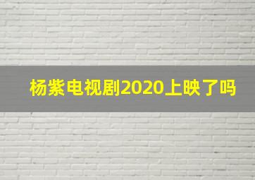 杨紫电视剧2020上映了吗