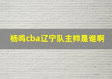 杨鸣cba辽宁队主帅是谁啊