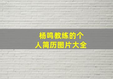 杨鸣教练的个人简历图片大全