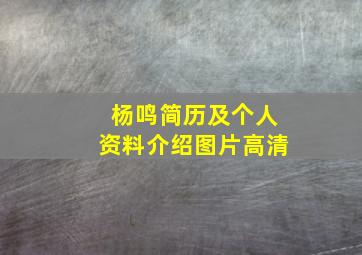 杨鸣简历及个人资料介绍图片高清