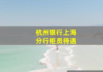 杭州银行上海分行柜员待遇