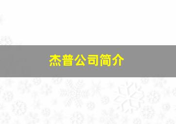 杰普公司简介