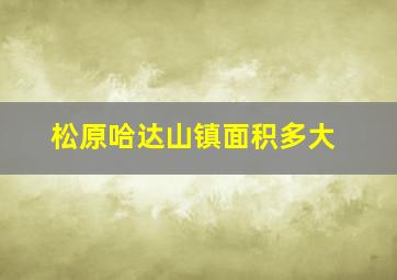 松原哈达山镇面积多大