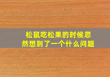 松鼠吃松果的时候忽然想到了一个什么问题