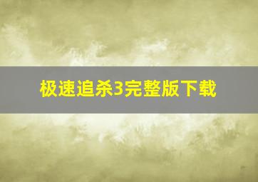 极速追杀3完整版下载