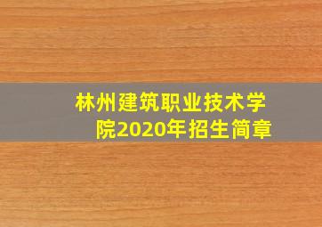 林州建筑职业技术学院2020年招生简章