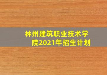 林州建筑职业技术学院2021年招生计划