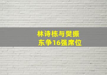 林诗栋与樊振东争16强席位