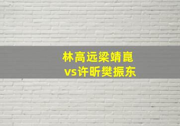 林高远梁靖崑vs许昕樊振东