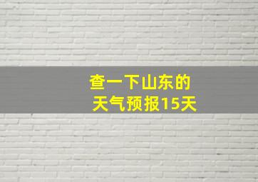 查一下山东的天气预报15天