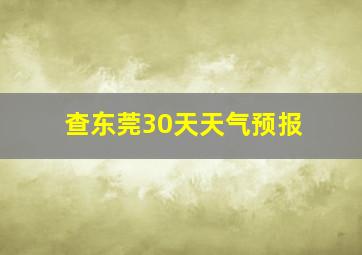 查东莞30天天气预报