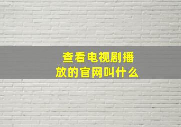 查看电视剧播放的官网叫什么