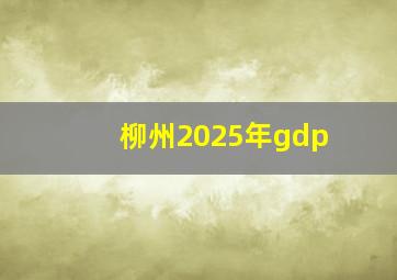 柳州2025年gdp