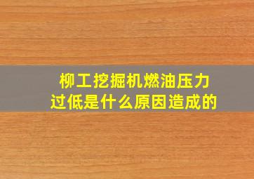 柳工挖掘机燃油压力过低是什么原因造成的