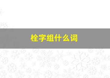 栓字组什么词