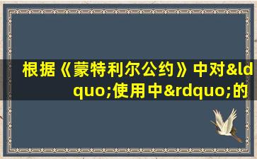 根据《蒙特利尔公约》中对“使用中”的概念是什么