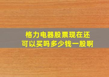 格力电器股票现在还可以买吗多少钱一股啊