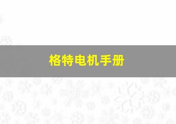 格特电机手册