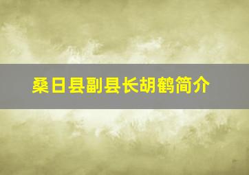 桑日县副县长胡鹤简介