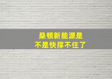 桑顿新能源是不是快撑不住了