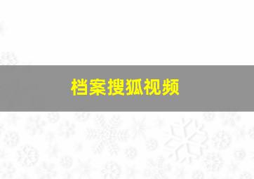 档案搜狐视频