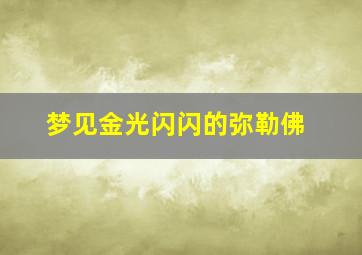 梦见金光闪闪的弥勒佛