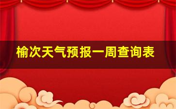 榆次天气预报一周查询表