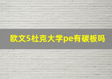 欧文5杜克大学pe有碳板吗