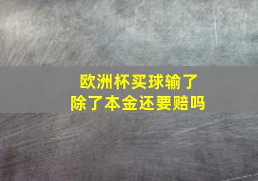 欧洲杯买球输了除了本金还要赔吗