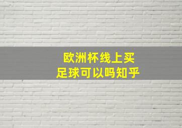 欧洲杯线上买足球可以吗知乎