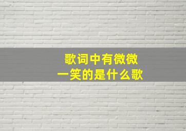 歌词中有微微一笑的是什么歌