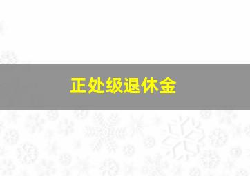 正处级退休金