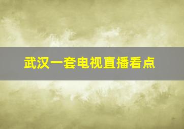 武汉一套电视直播看点