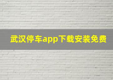 武汉停车app下载安装免费