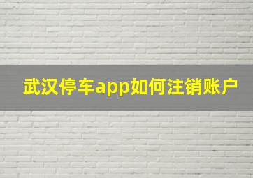 武汉停车app如何注销账户