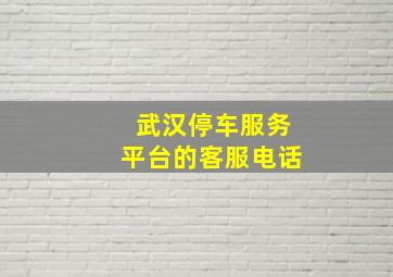 武汉停车服务平台的客服电话