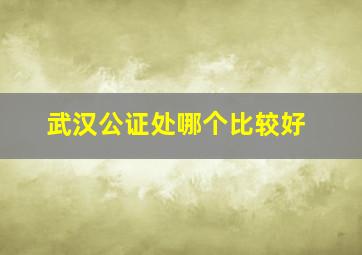 武汉公证处哪个比较好